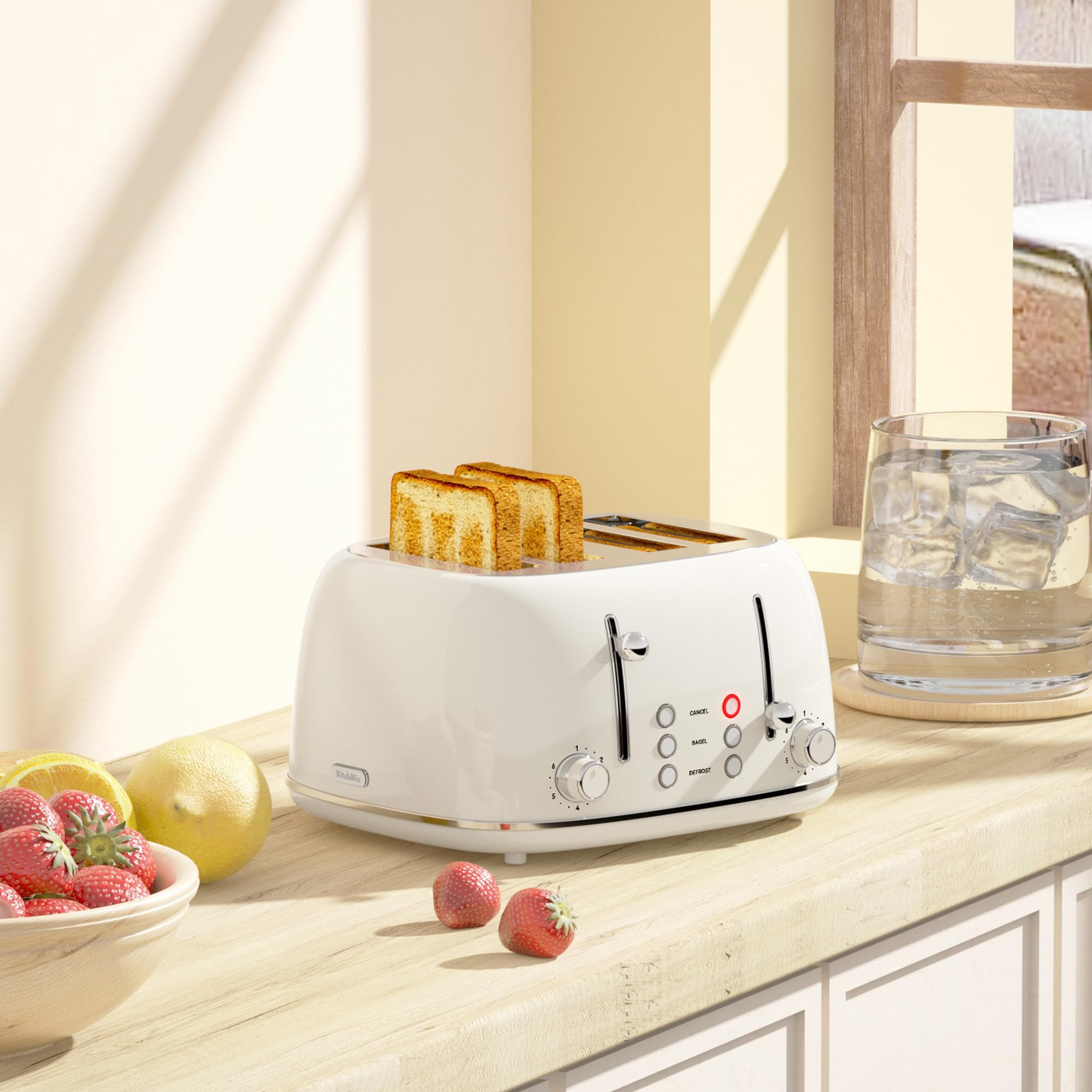 KITCHMIX removable crumb tray for easy cleaning.