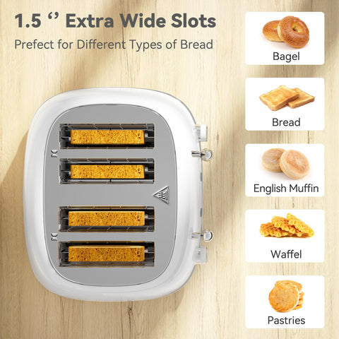 KITCHMIX toaster side panel control for independent browning options.