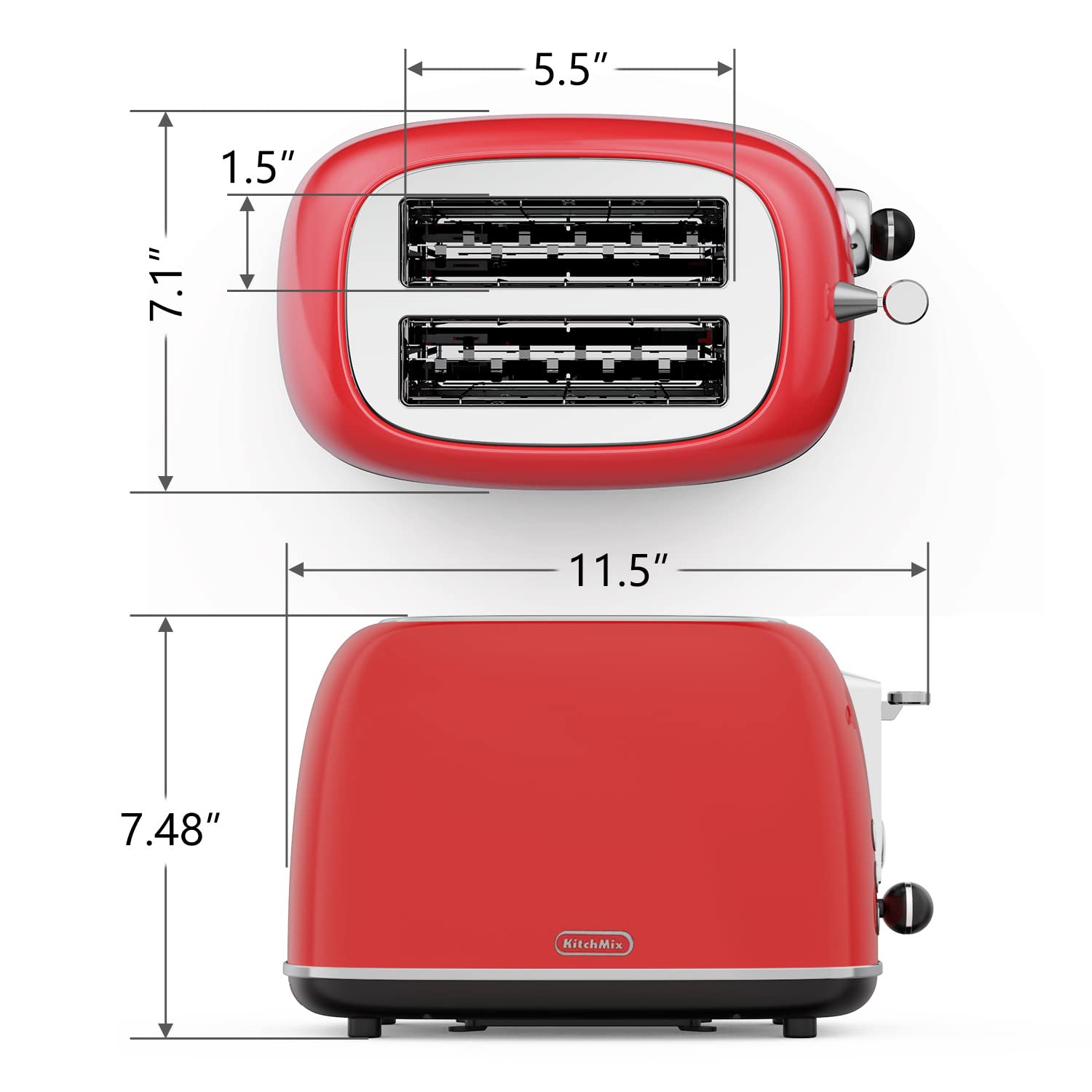KITCHMIX retro stainless steel finish paired with red body