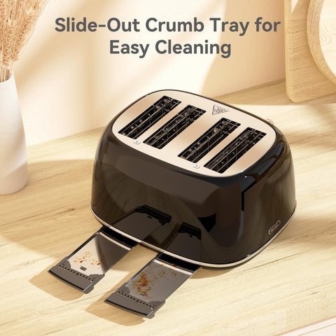 KITCHMIX Toaster 4 Slice compact design fits small kitchens.