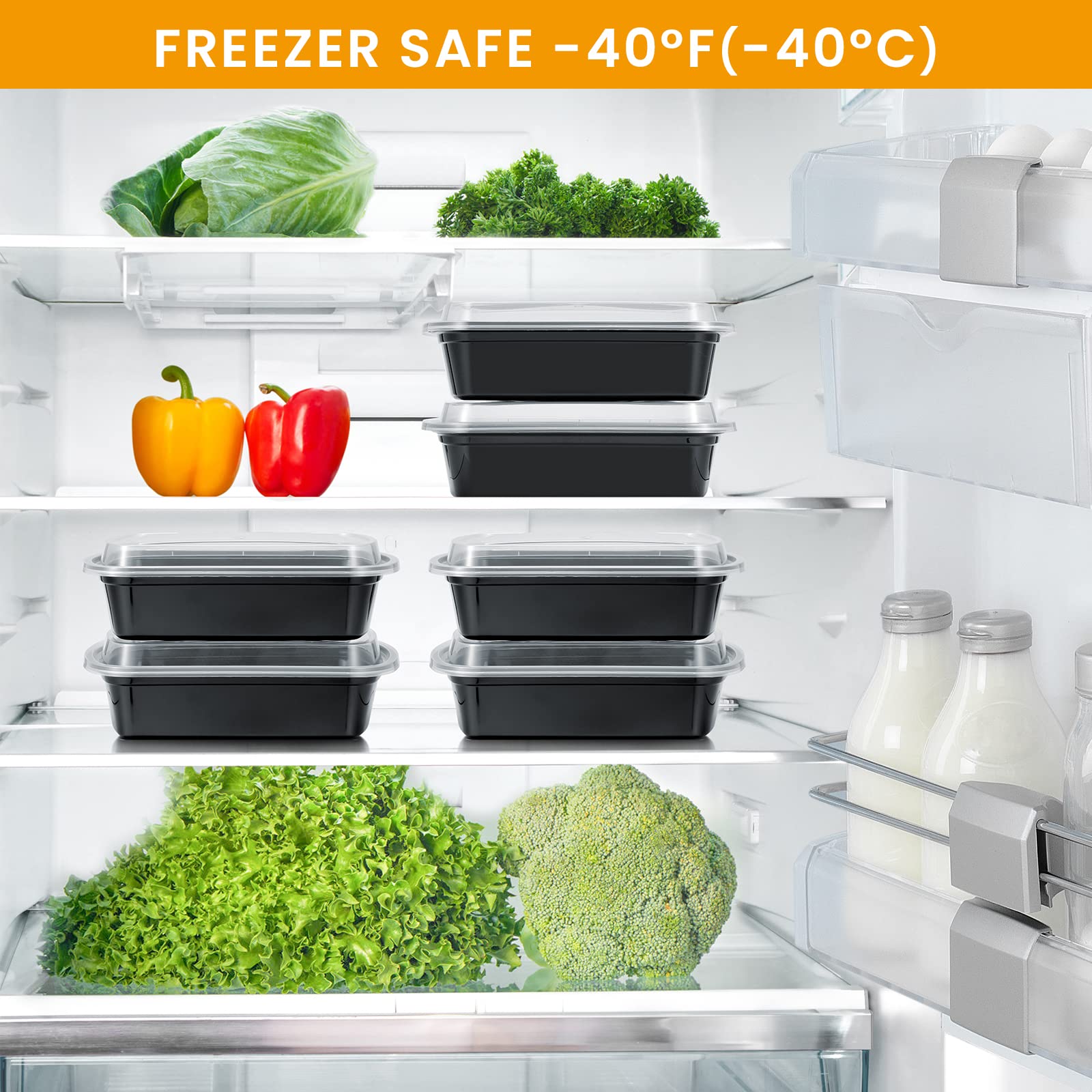 Kitch’nMore BPA-free plastic containers for safe food storage.