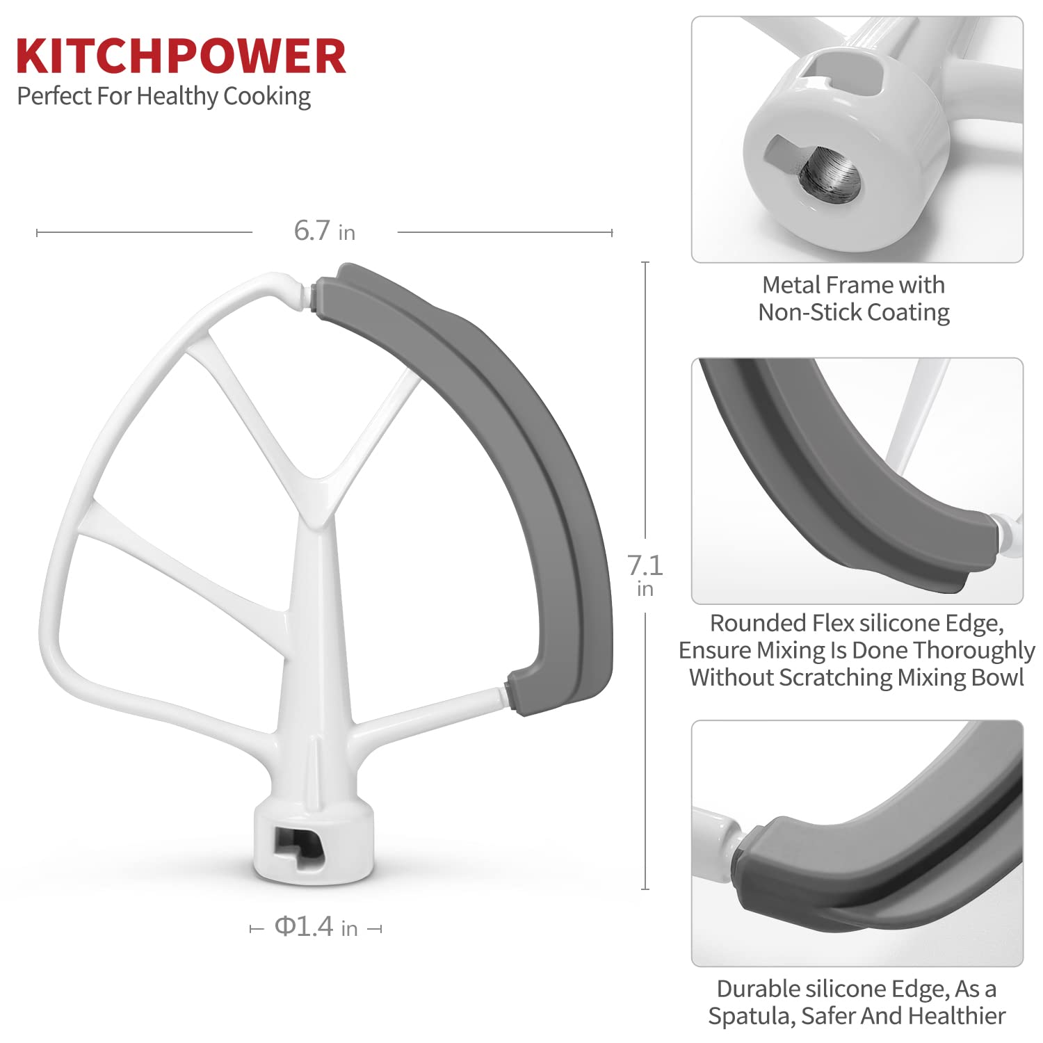 KITCHPOWER compatible with 6-quart bowl-lift stand mixers for versatile kitchen use.