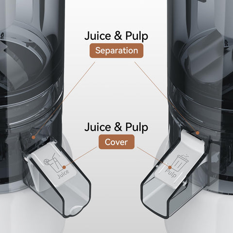 Anti-drip cover sealing the juice outlet to prevent spills.