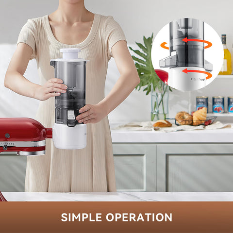 KITCHTREE cleaning brush included for quick maintenance after juicing.