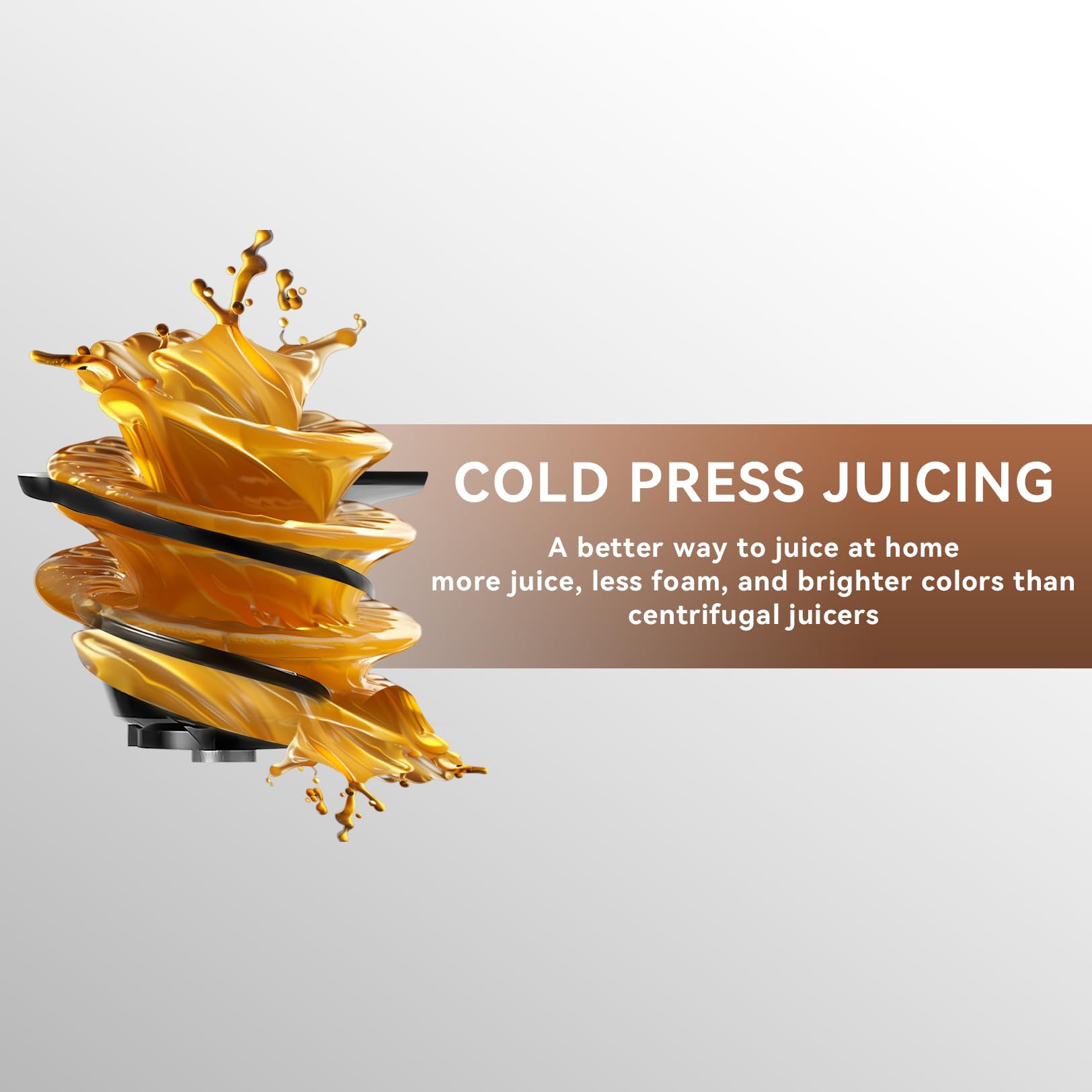 Pusher and two 28 oz cups included for mess-free juicing.