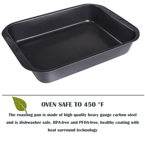 kitCom Bakeware heavy-gauge carbon steel construction for durable roasting.