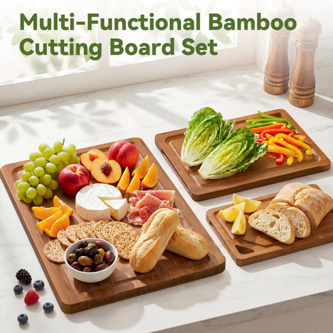 KITCWIZ reversible cutting board doubles as serving tray