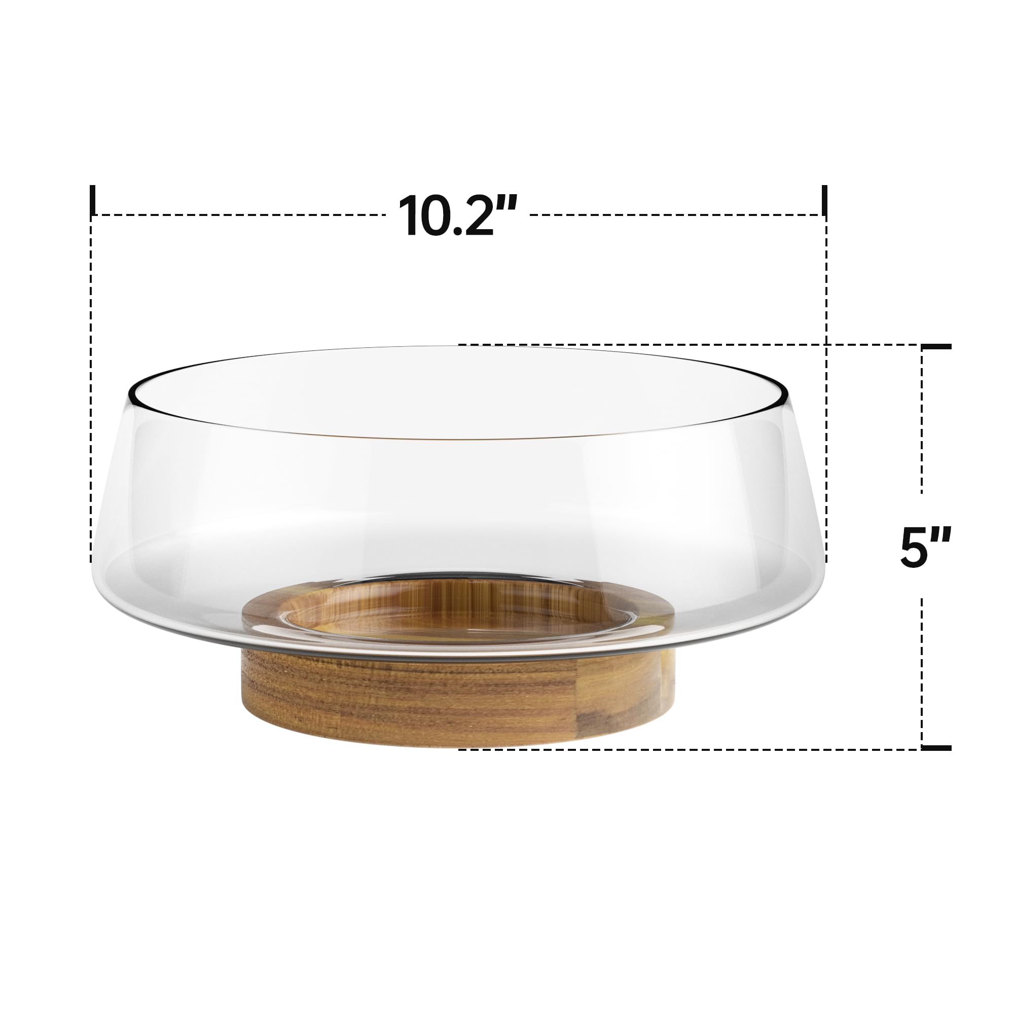 KITEISCAT acacia wood base elevates the bowl and protects surfaces