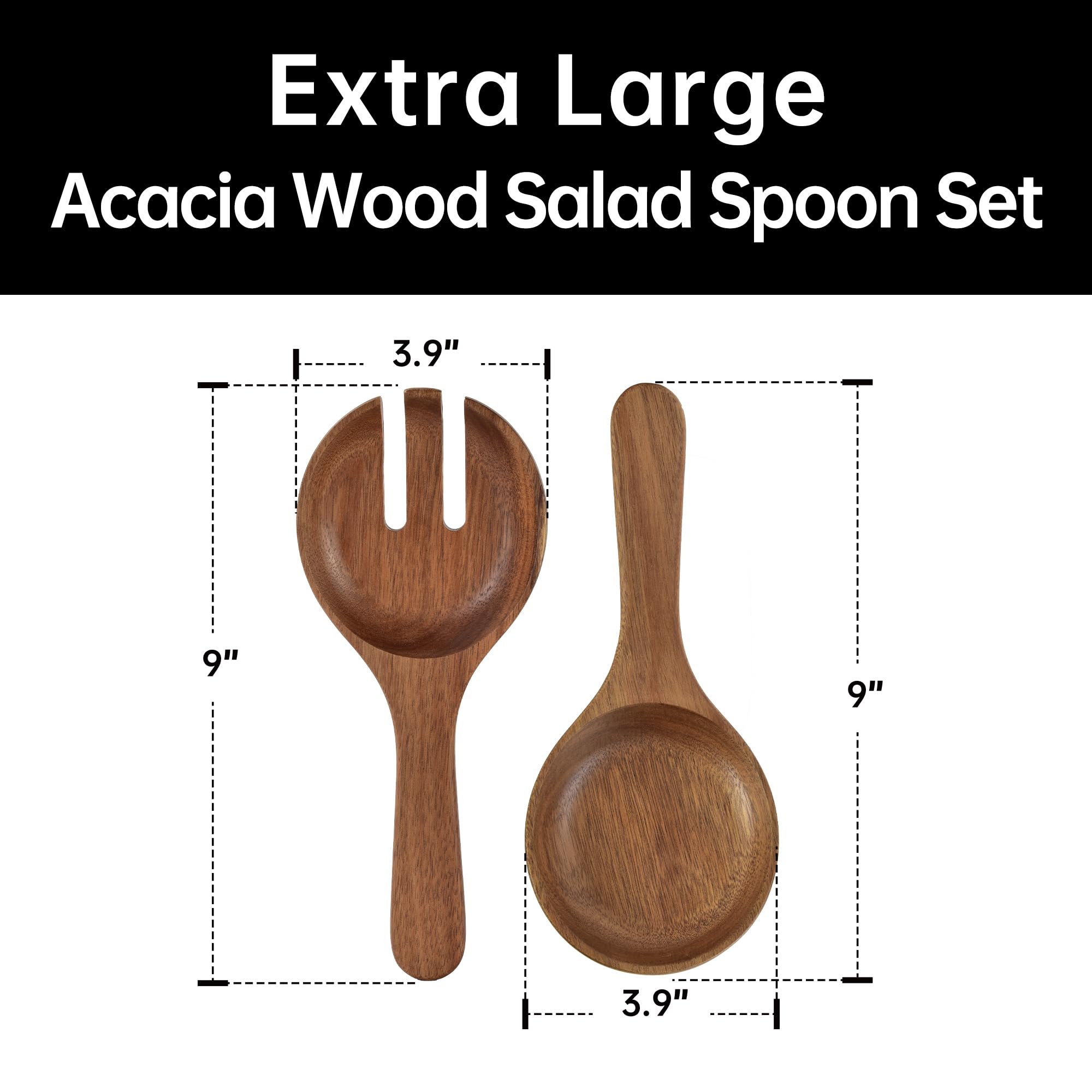 KITEISCAT acacia wood serving utensils for easy mixing and serving