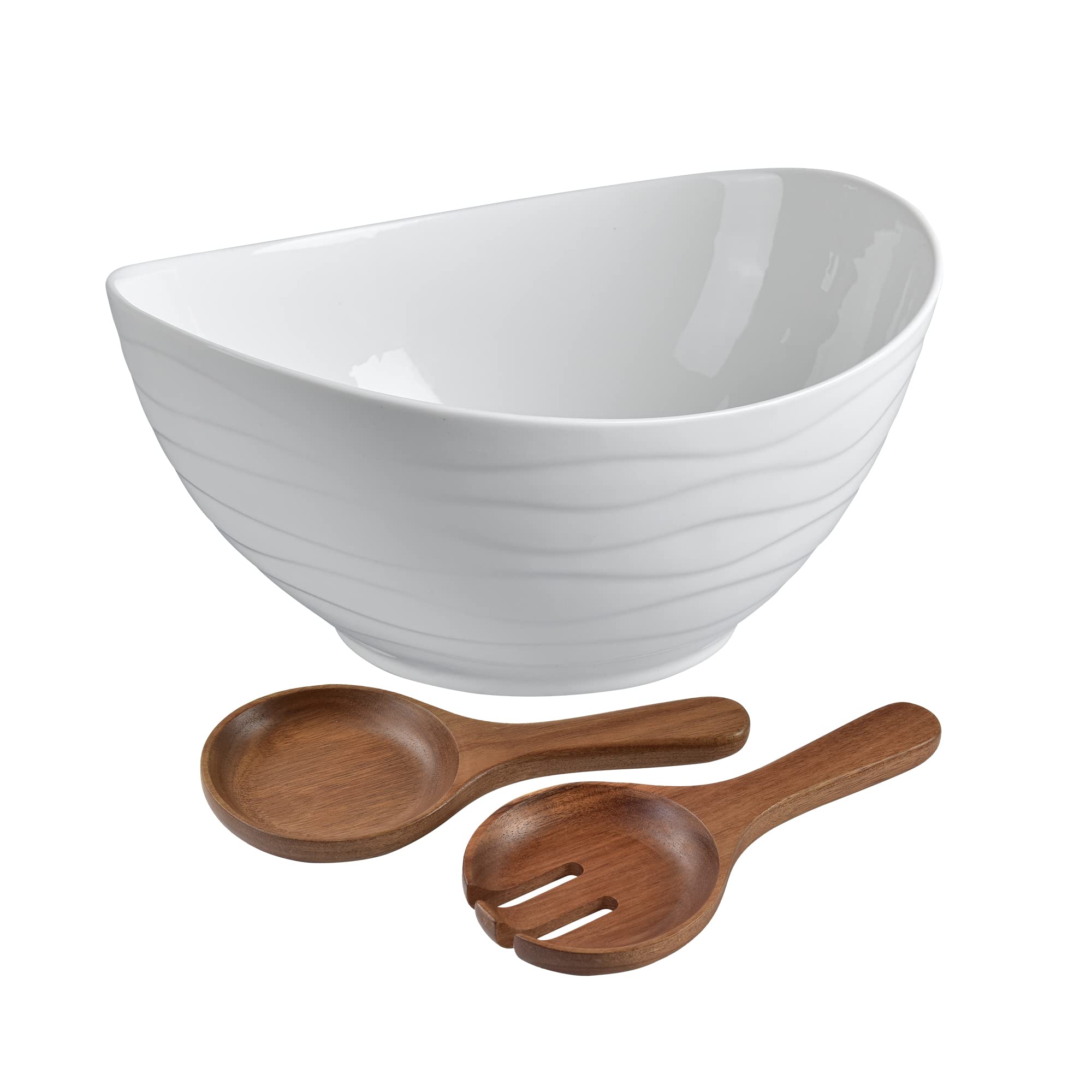 KITEISCAT extra-large oval salad bowl ready for family meals on a stylish table