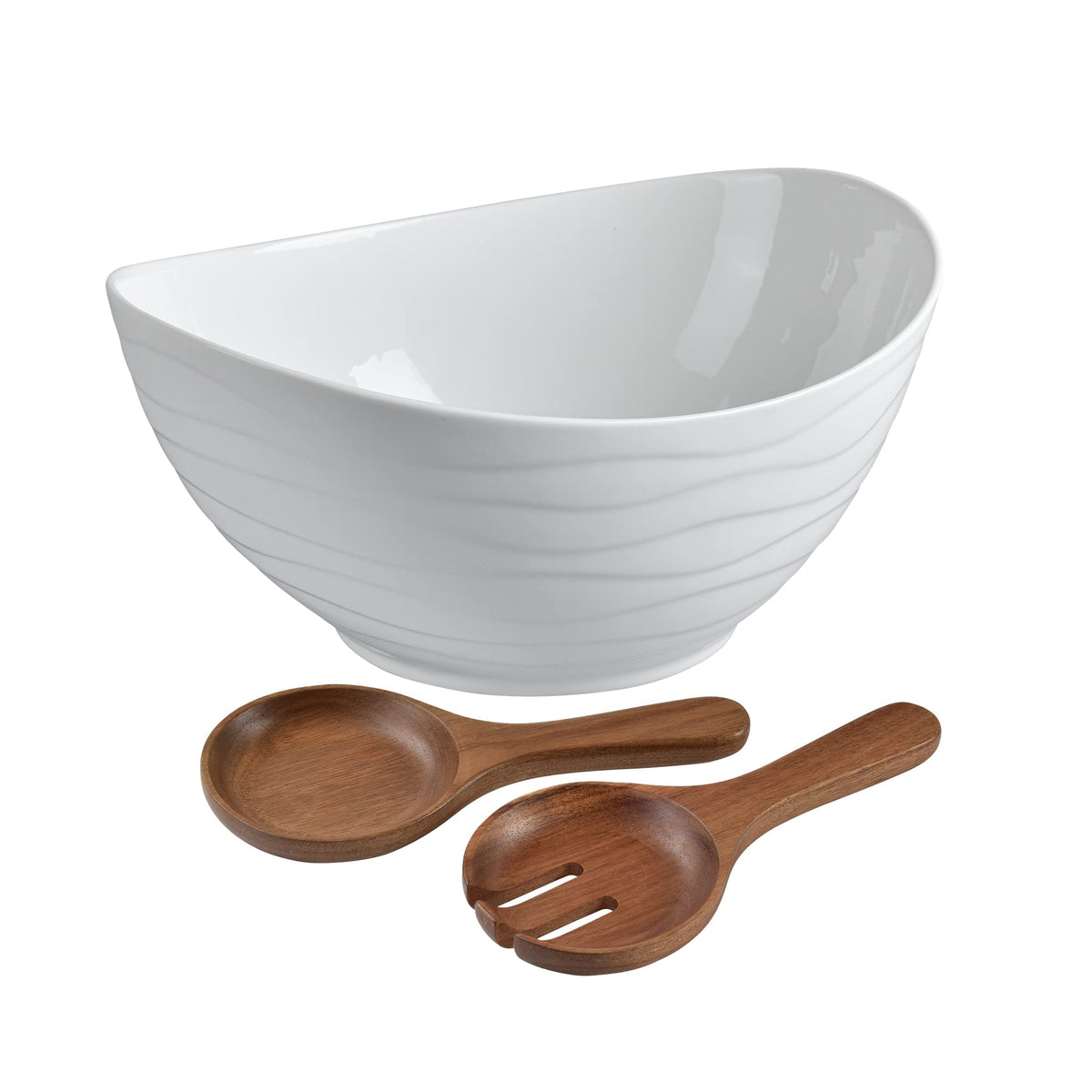 KITEISCAT extra-large oval salad bowl ready for family meals on a stylish table