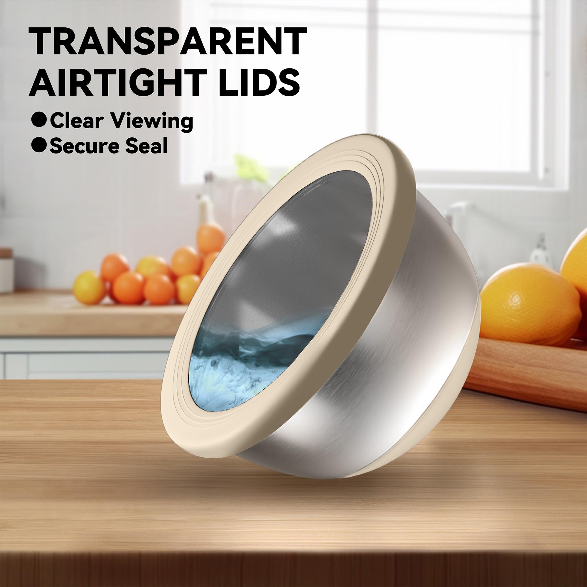 KITEISCAT bowls with non-slip bases stay steady during mixing