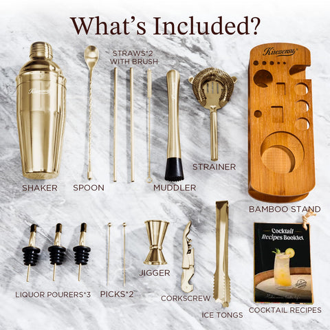 KITESSENSU 18/8 stainless steel construction ensures durable bar tools
