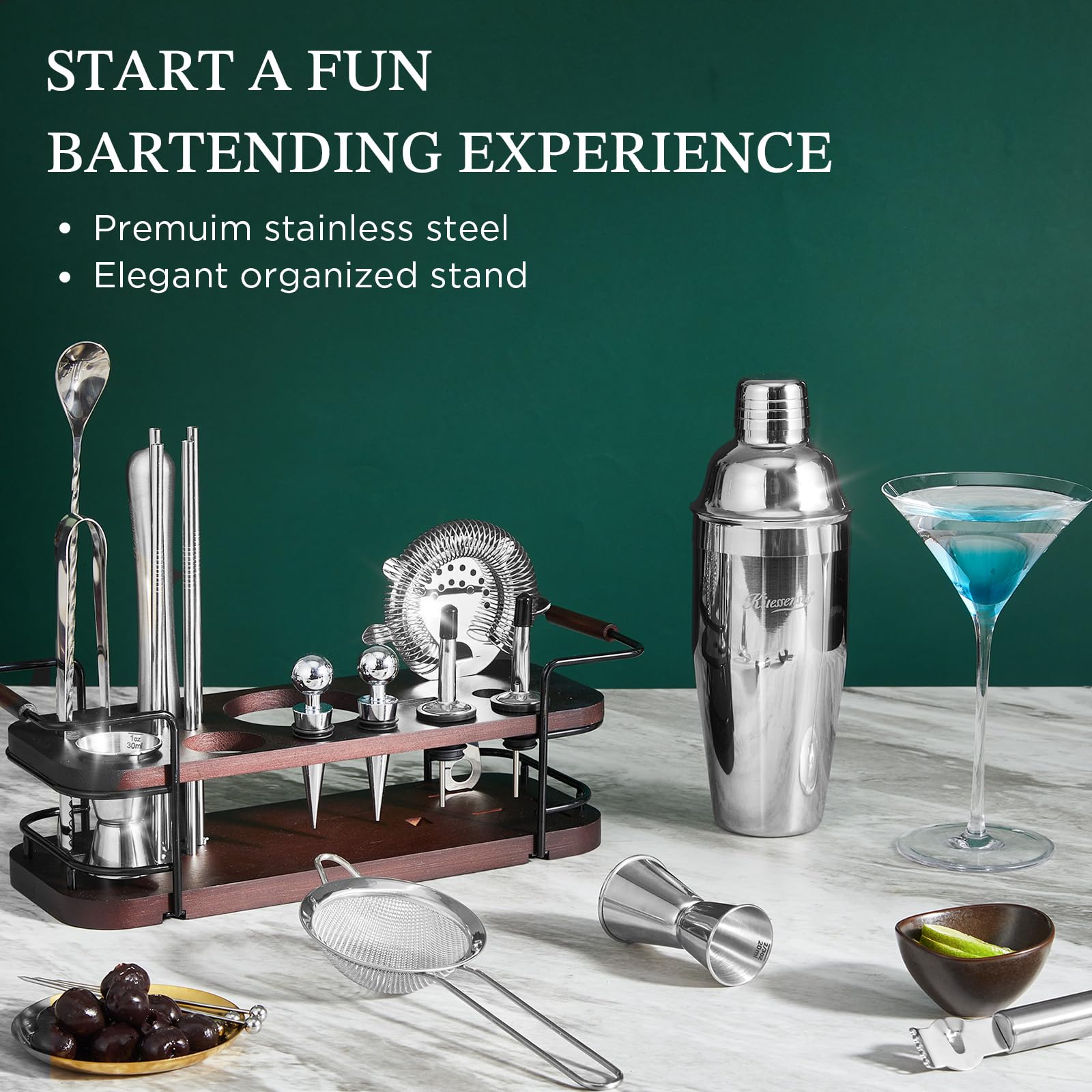 KITESSENSU bar stand keeps tools organized and stylish on your home bar