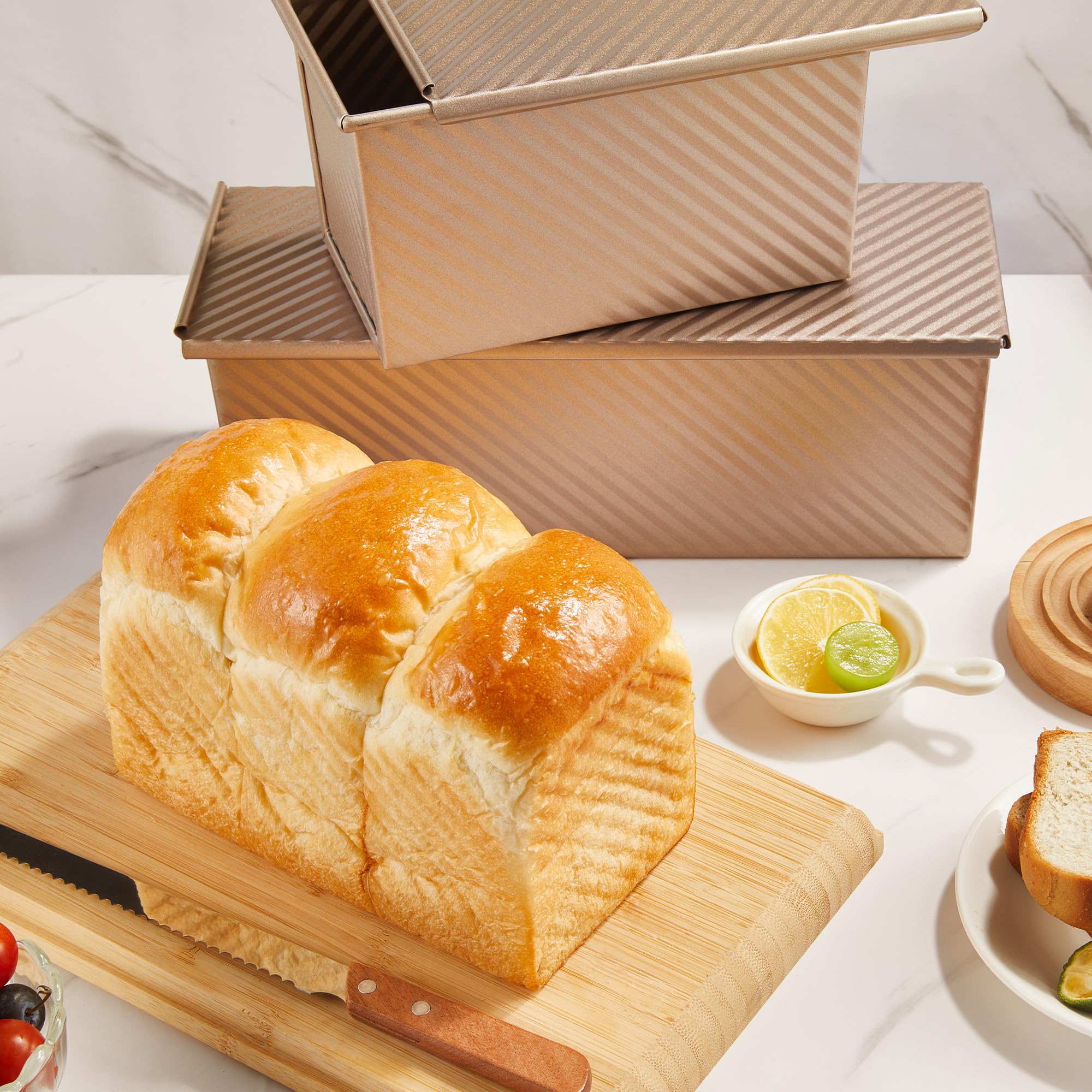 KITESSENSU bread pan carbon steel 1 lb capacity for consistent slices.