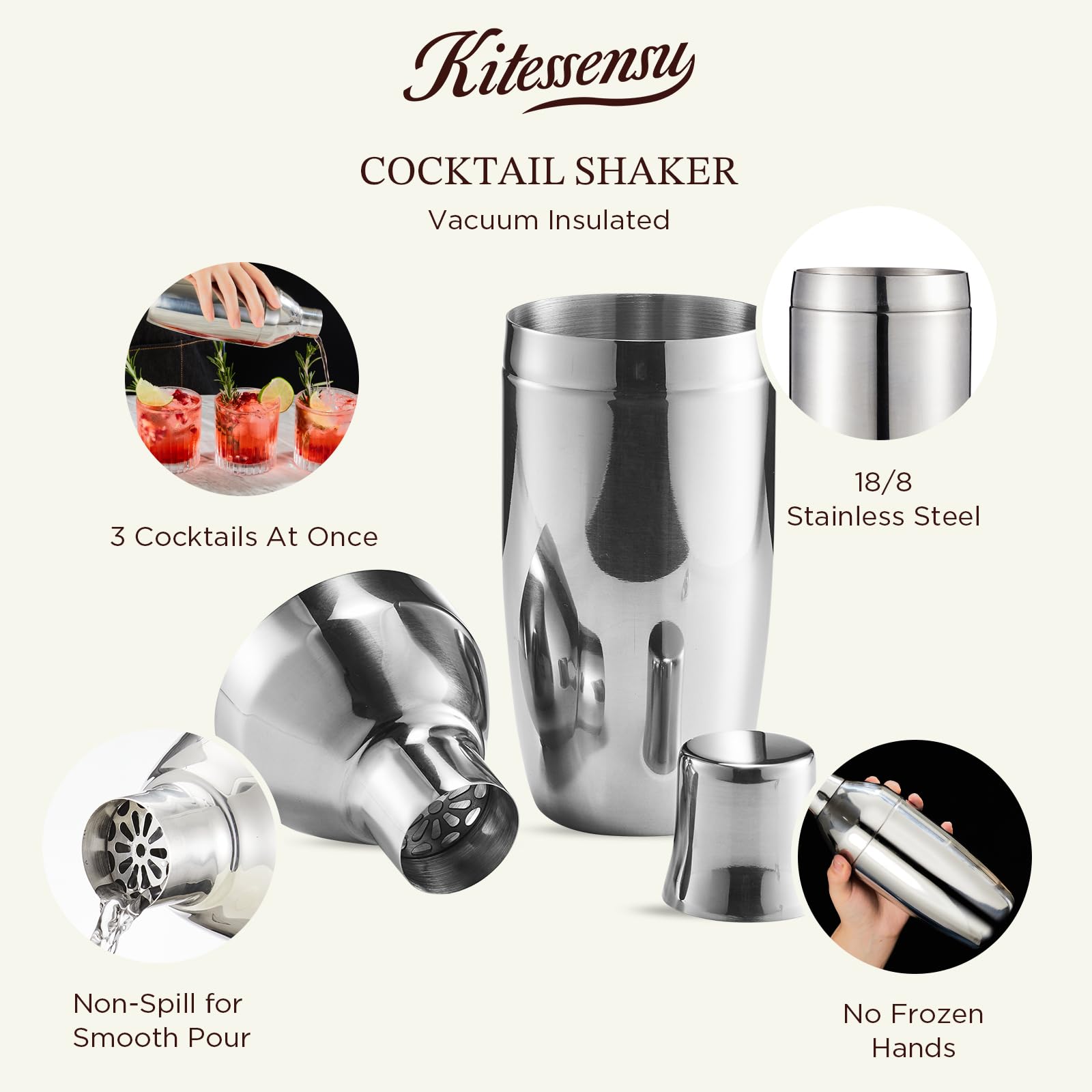 KITESSENSU cocktail recipes card for quick mix ideas.