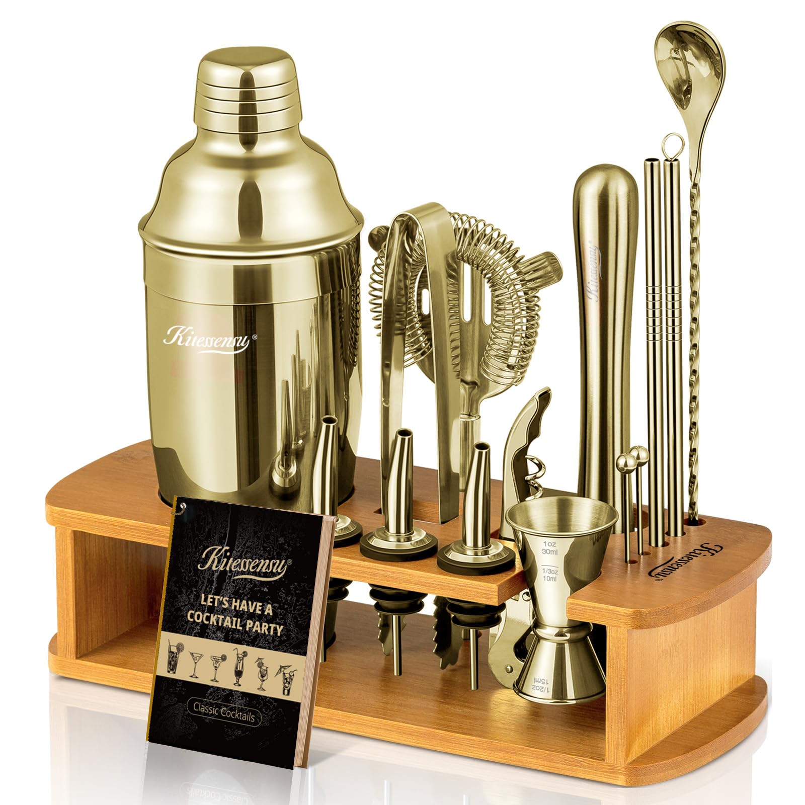 KITESSENSU cocktail shaker set on elegant stand for home entertaining