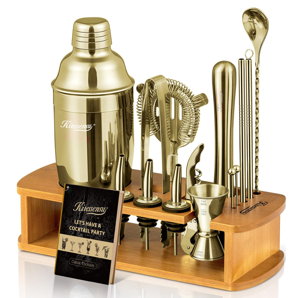 KITESSENSU cocktail shaker set on elegant stand for home entertaining