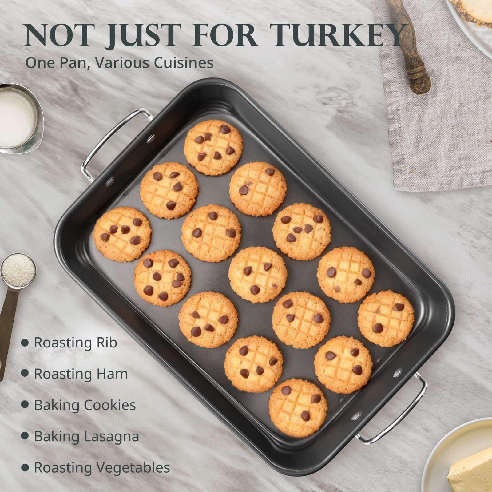 KITESSENSU easy-clean nonstick surface for quick cleanup after cooking
