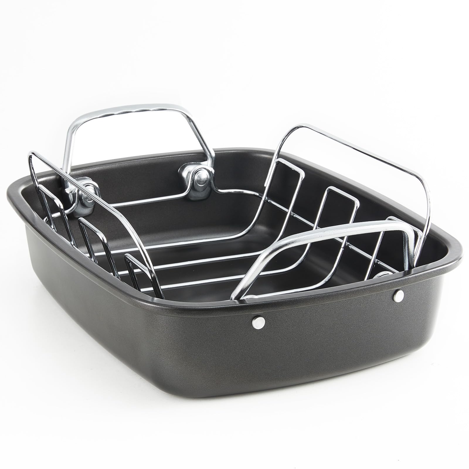 KITESSENSU large roasting pan with rack for even browning and versatile oven use.