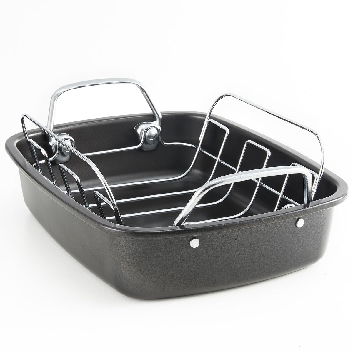 KITESSENSU large roasting pan with rack for even browning and versatile oven use.