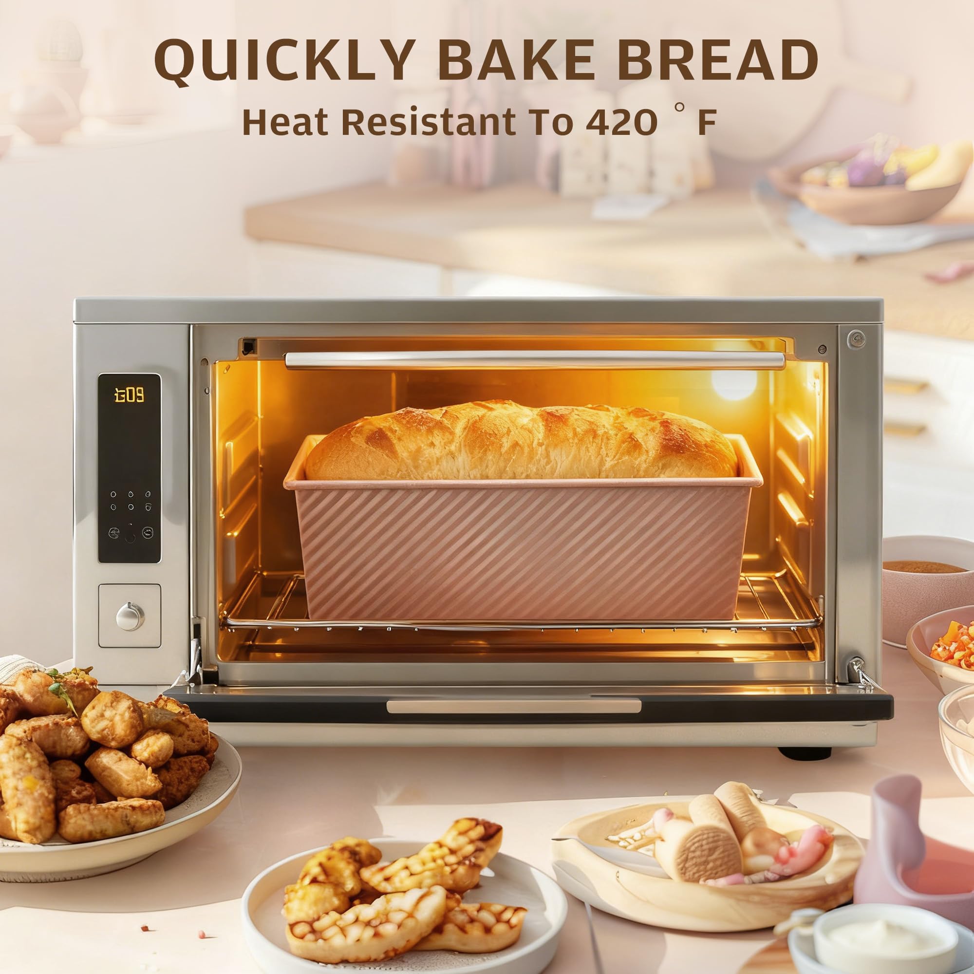 KITESSENSU Pullman loaf pan gold finish adds style and even heat distribution