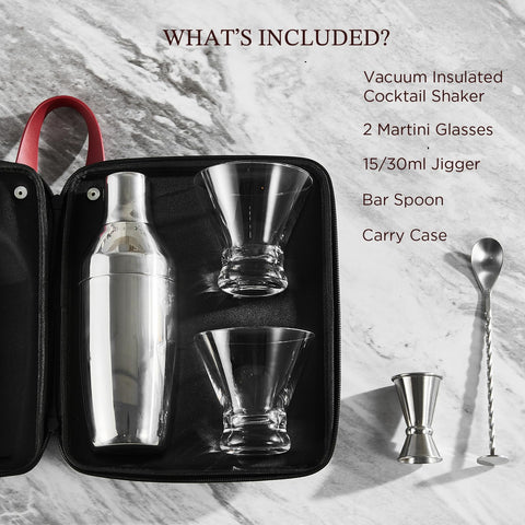 KITESSENSU shaker with built-in strainer for smooth pours.