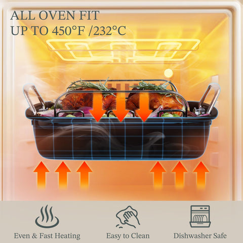 KITESSENSU U-shaped rack lifts meat above drippings for even cooking.