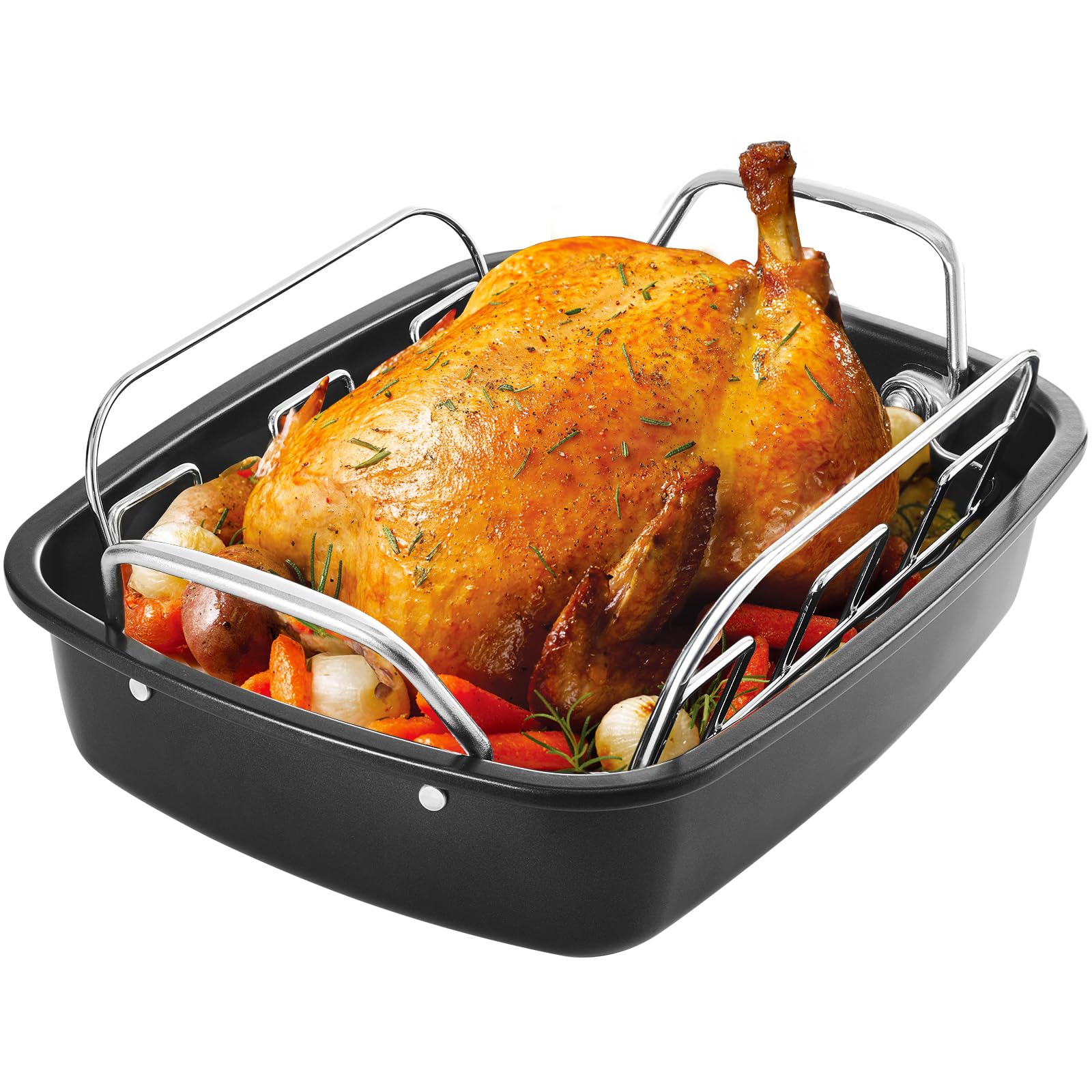 KITESSENSU versatile pan works for chicken, vegetables, lasagna, or casseroles beyond roasting.