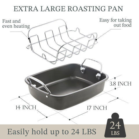 KITESSENSU wide riveted handles provide a secure grip when lifting heavy poultry.