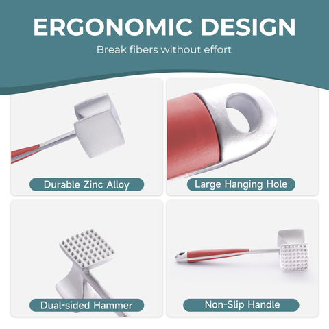 KITEXPERT heavy-duty meat tenderizer for consistent pounding