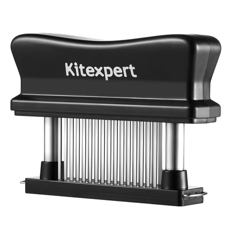 Kitexpert meat tenderizer with 48 ultra-sharp blades for tender results.