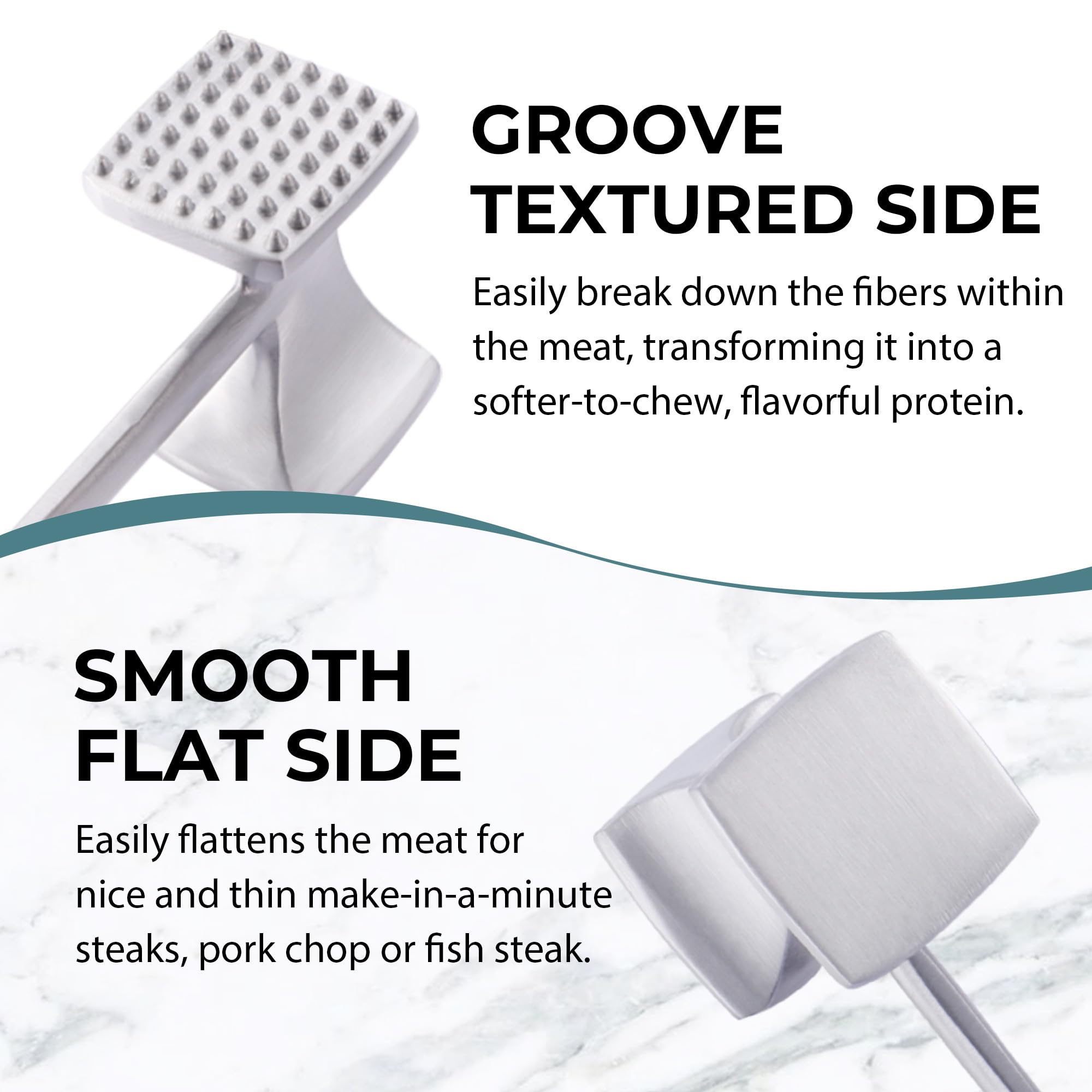 KITEXPERT dual-side tenderizer with smooth surface for flattening