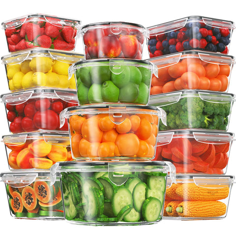 KITHELP rectangular 64oz container with lid, airtight for meal prep.