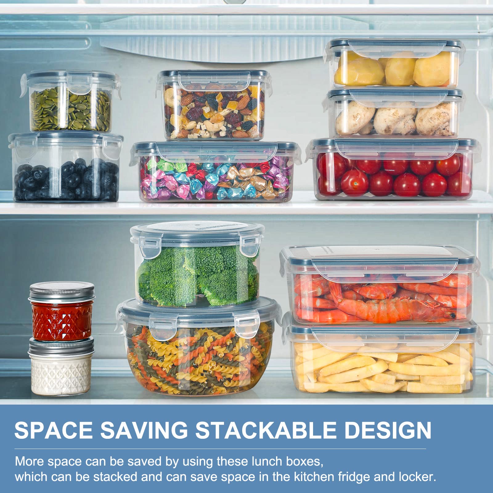 KITHELP square 28oz container with lid, compact fridge storage.