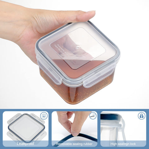 KITHELP square 46oz container with lid, easy to stack.