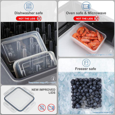 KITHELP square 74oz container with lid, space-saving freezer storage.