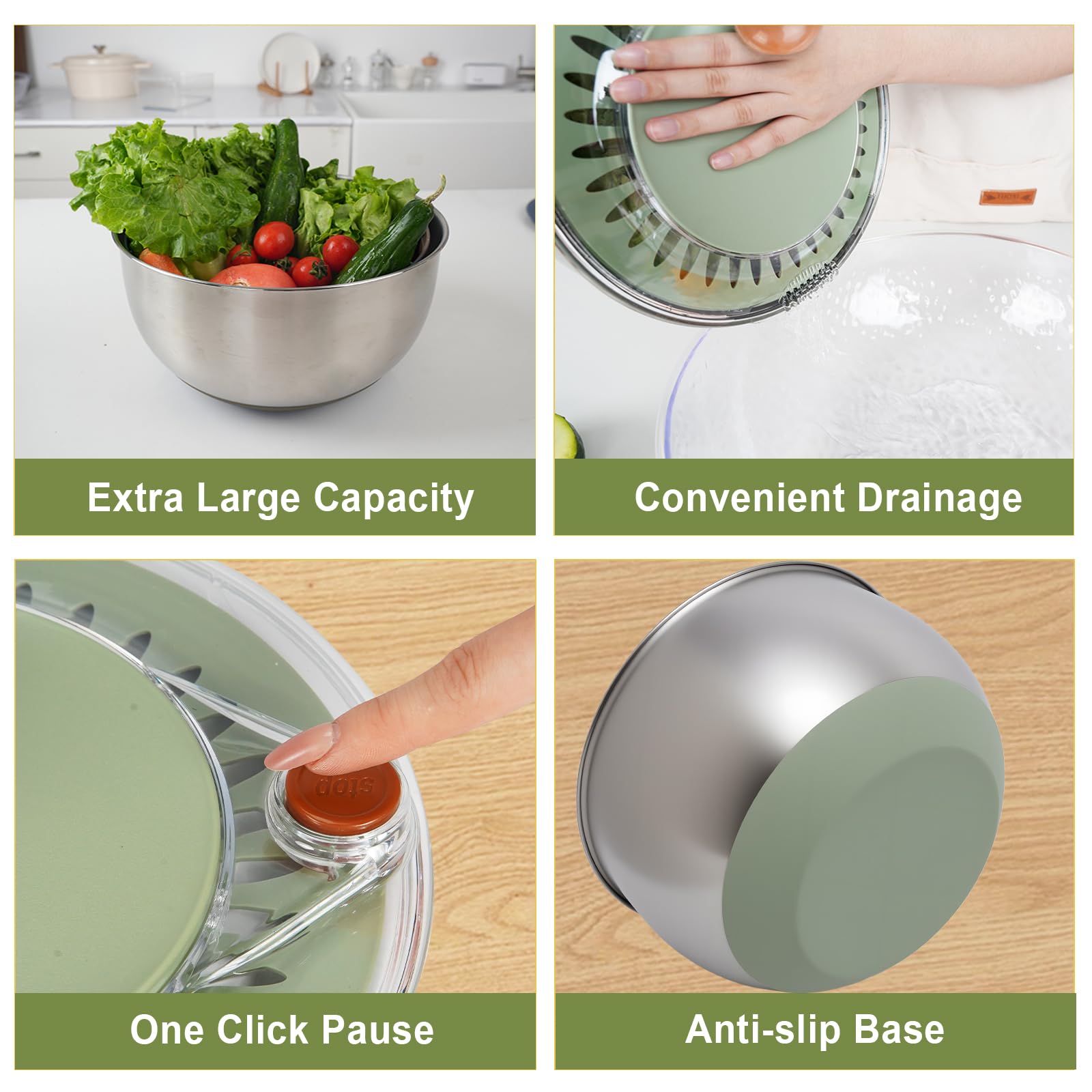 KITHELP integrated strainer and drain feature enables easy water release.
