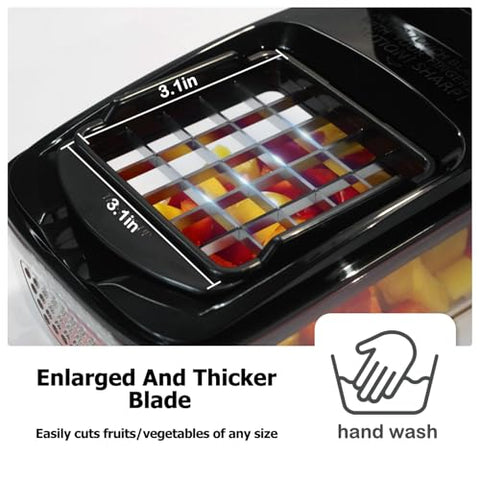 KITIDEA Vegetable Chopper large blade enables chunky vegetables.