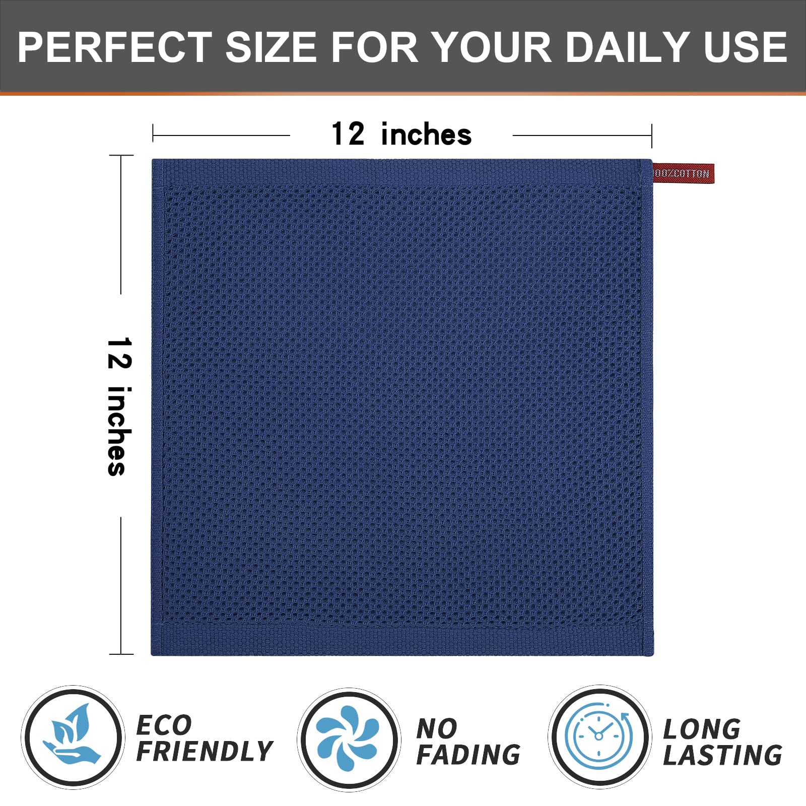 Kitinjoy 6-pack dish cloths keep a ready supply for cooking and cleaning.