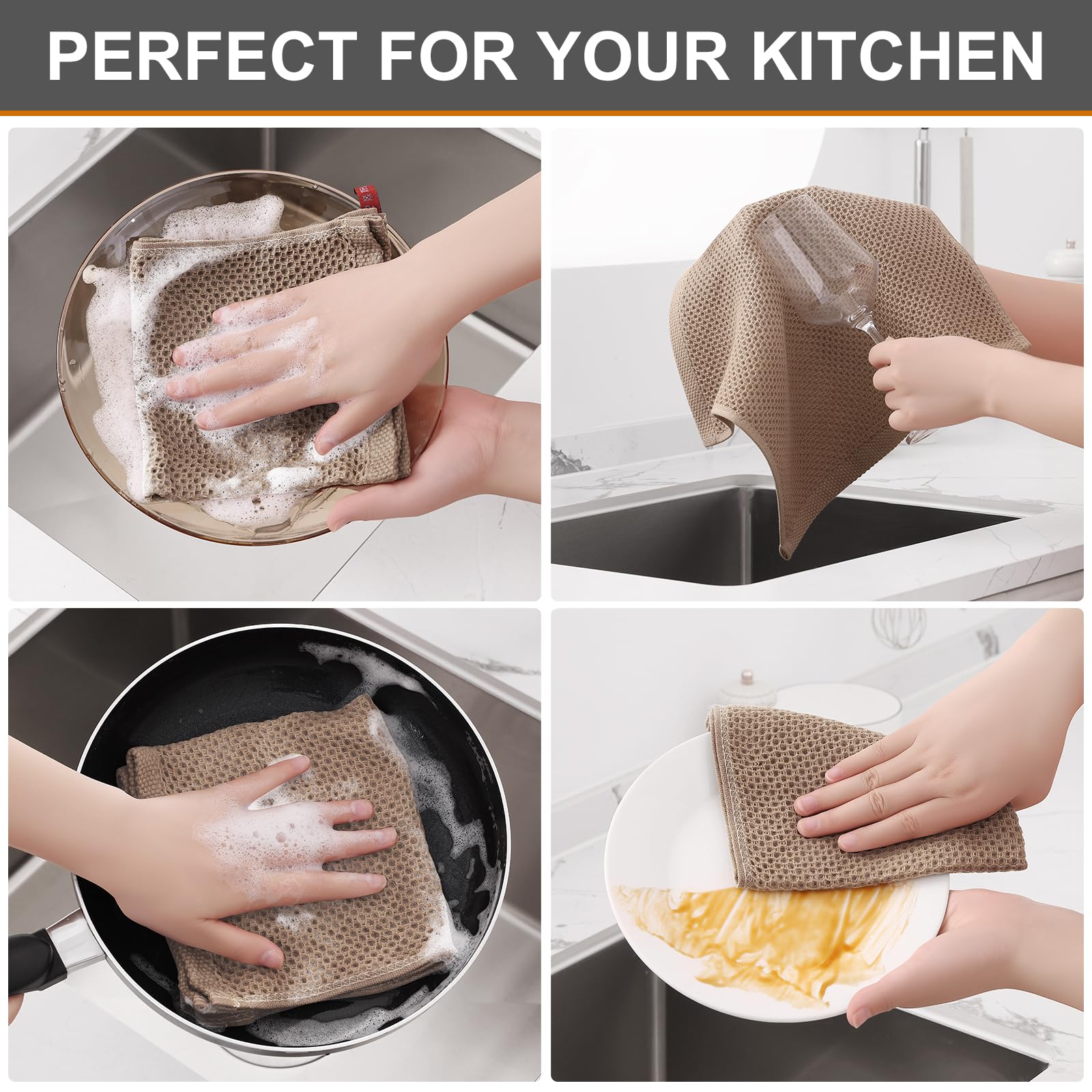 Kitinjoy cloths drying hands with soft, durable cotton