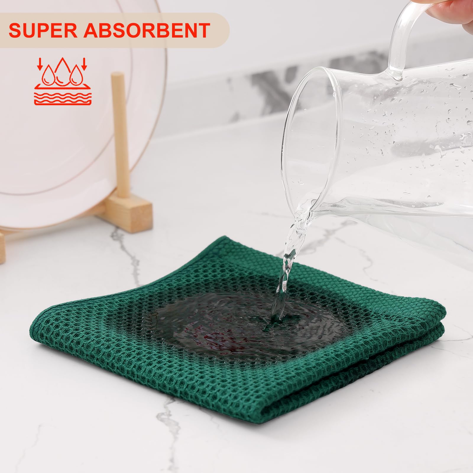 Kitinjoy dishcloth demonstrates 12x12 inch size for kitchen tasks
