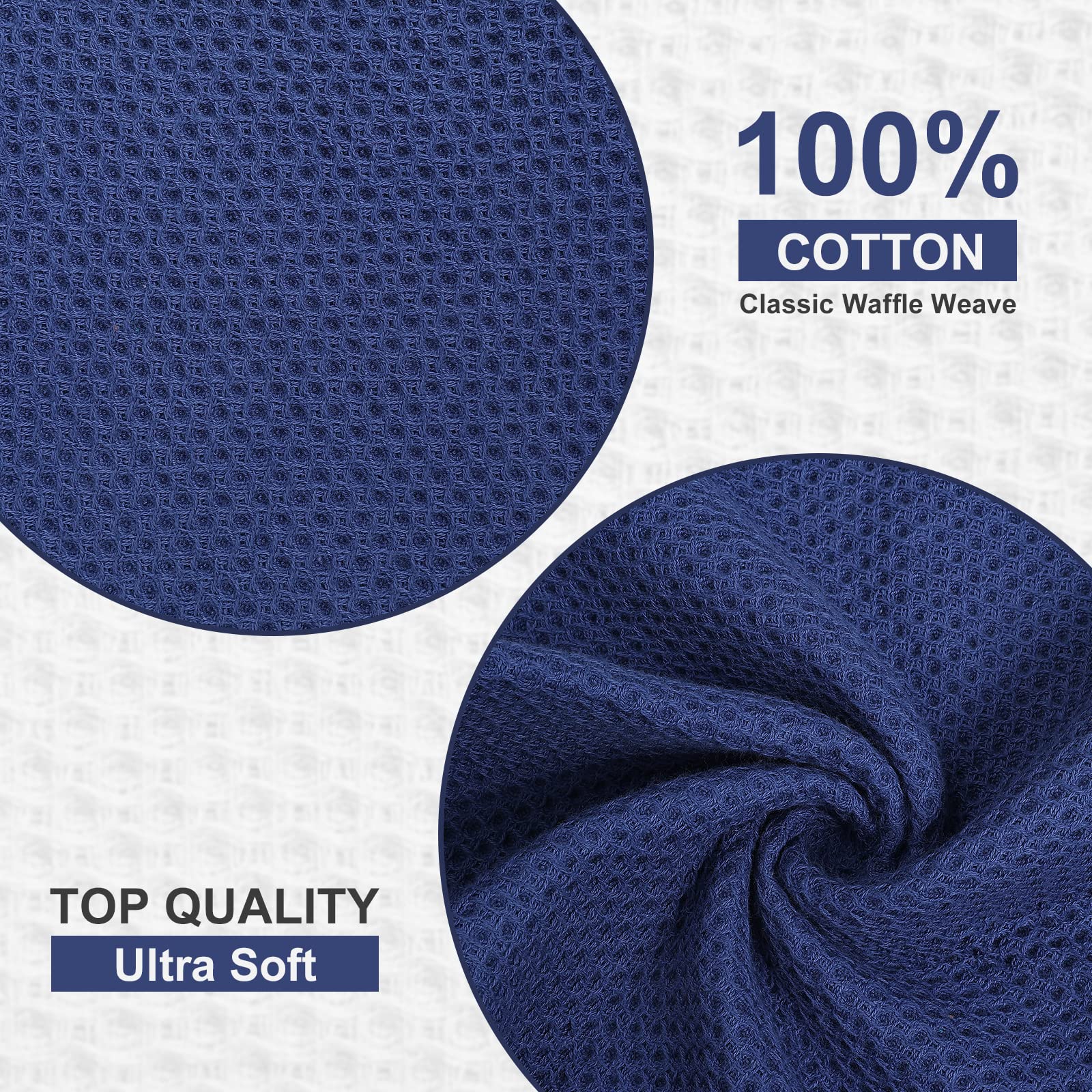 Kitinjoy waffle weave towels ideal for quick drying and easy cleaning.