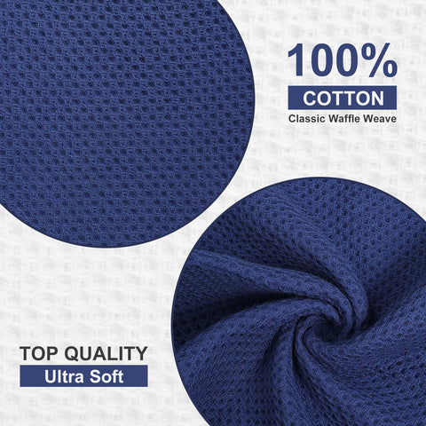 Kitinjoy waffle weave towels ideal for quick drying and easy cleaning.