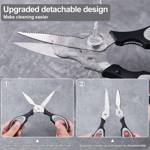 KITNATS 3-pack kitchen shears stainless steel blades resist rust and stay sharp.