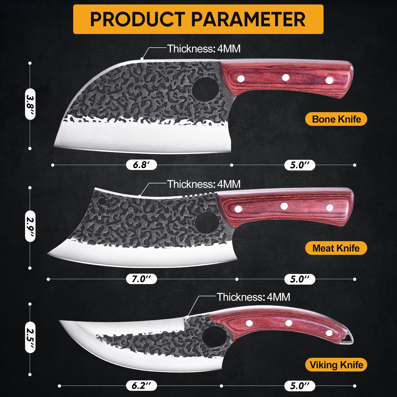 KITNATS ergonomic wooden handle offers balanced non-slip grip.