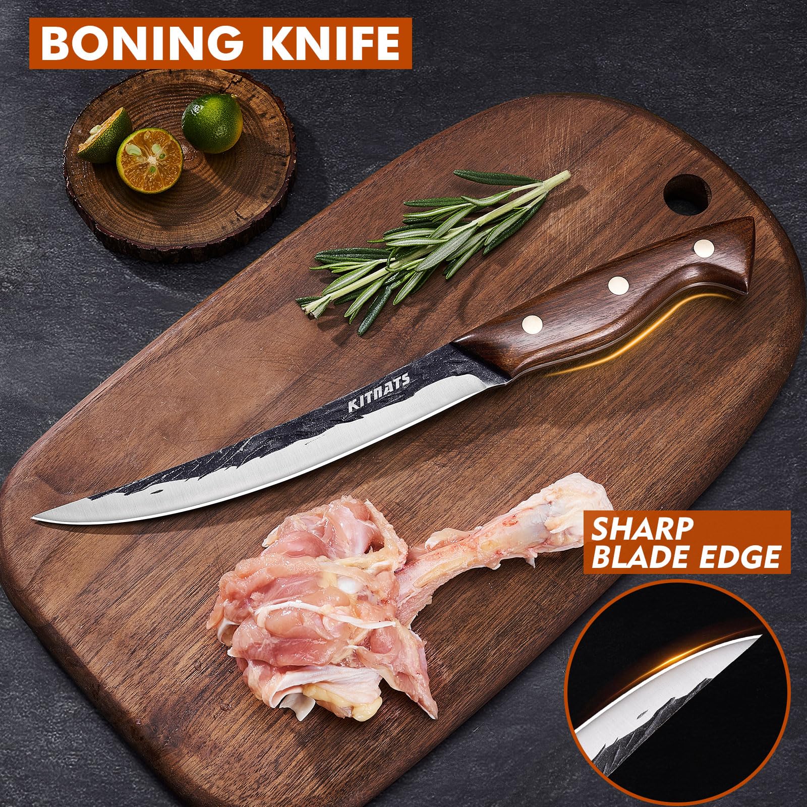 KITNATS lifetime warranty for durable kitchen knives.