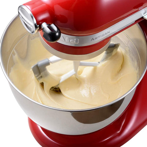 KITOART Flex Edge Beater for KitchenAid 4.5/5 qt, top view shows even batter scraping.