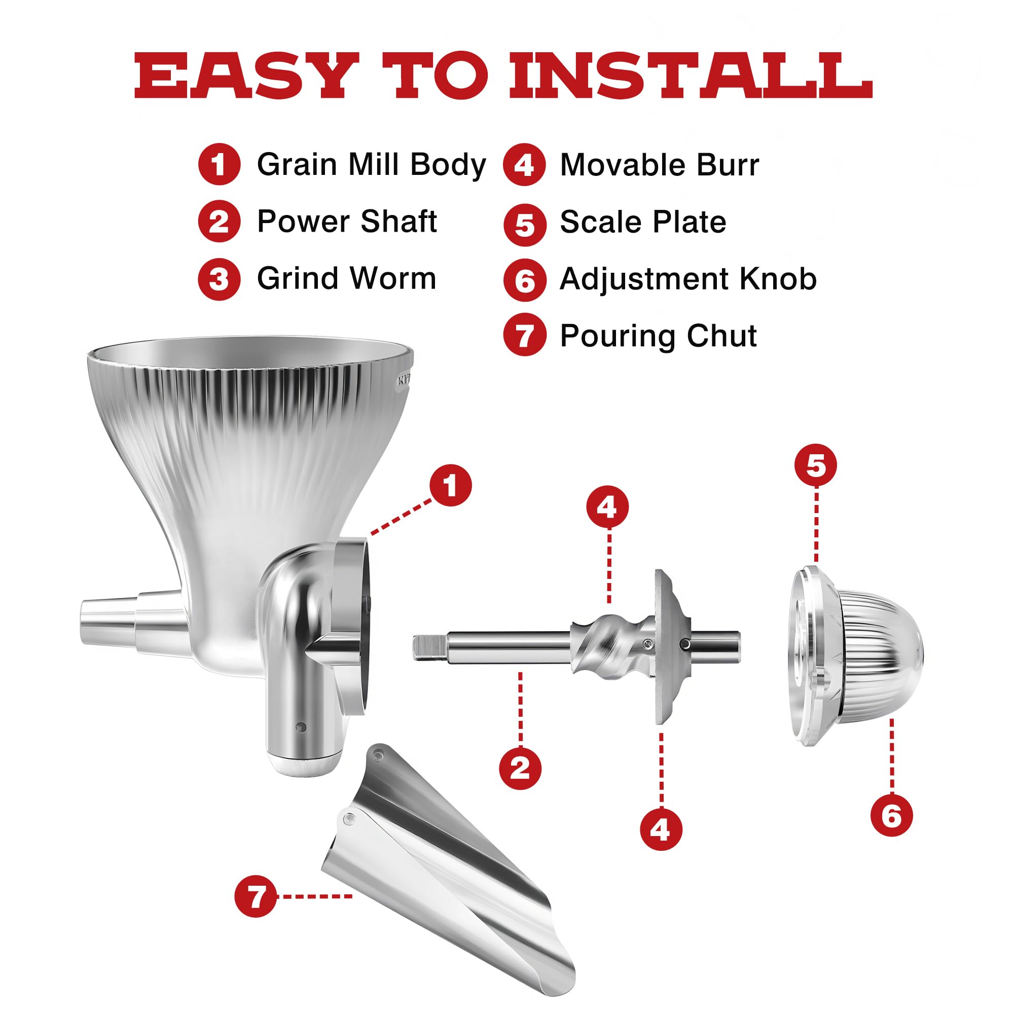 KITOART grain mill with 12 grind levels for texture control