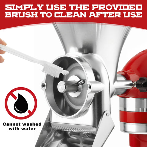 Cleaning brush included with KITOART grain mill attachment